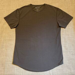 BYLT Basics Shirt Mens Large  Green Polka Dot Drop Cut Lux S/S Dadcore Casual